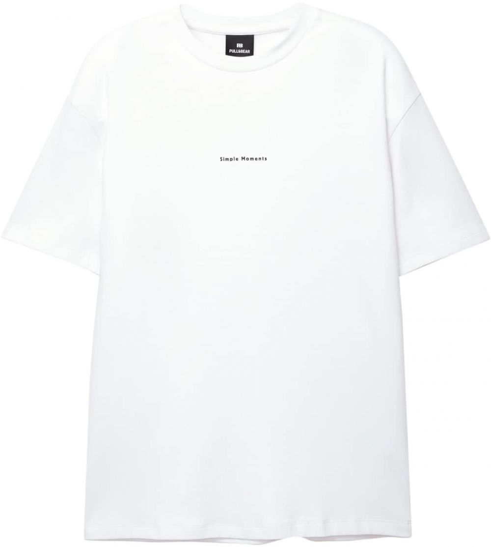 Pull&Bear Tričko 'GLORIA SILVA'  sivá / čierna / biela