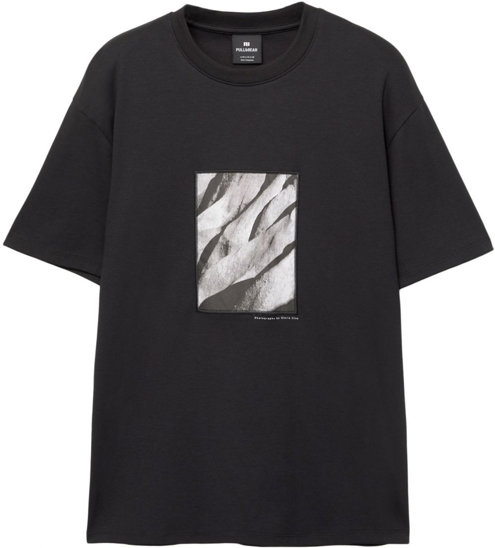 Pull&Bear Tričko  pastelovo zelená / čierna / biela