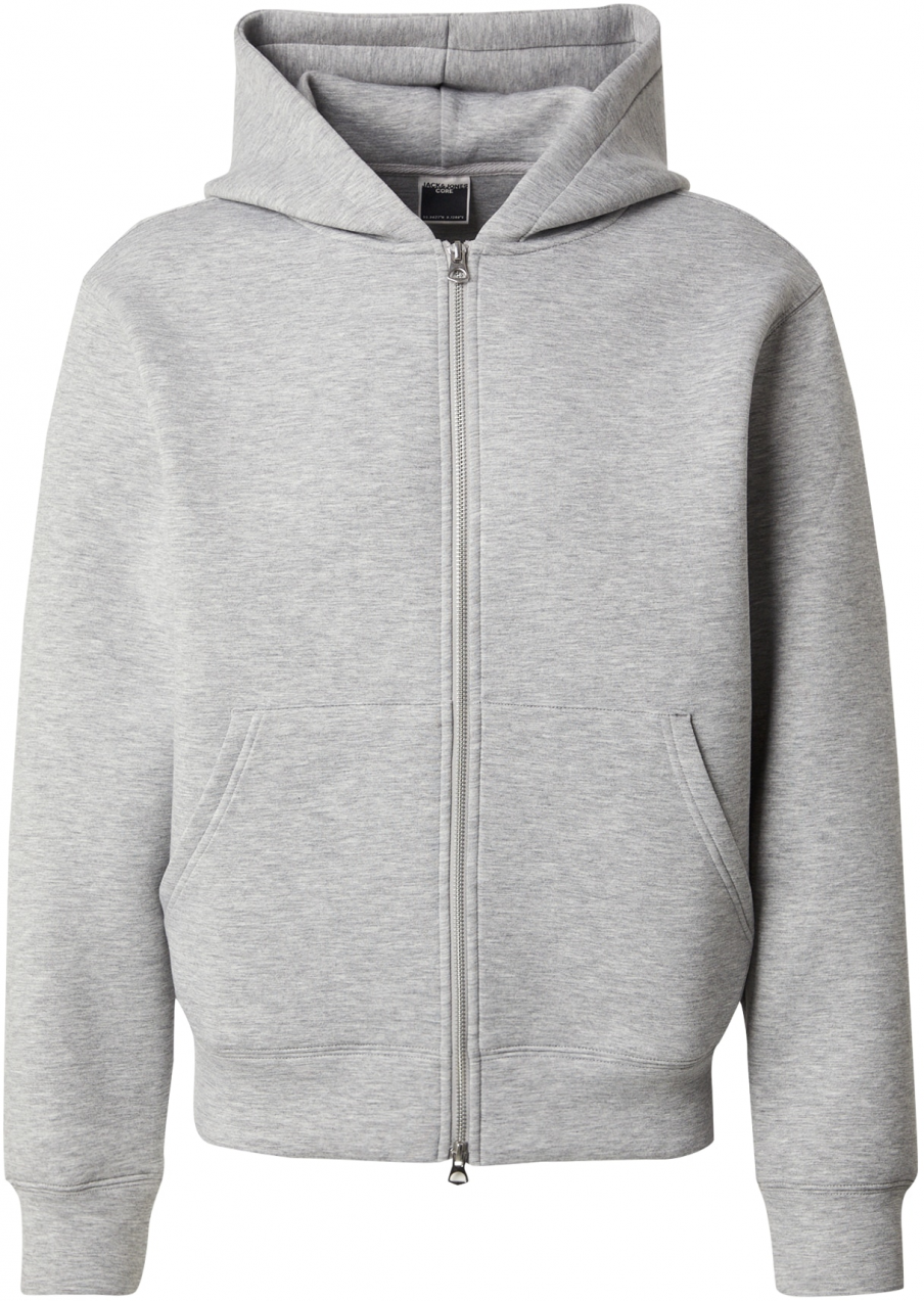 JACK & JONES Tepláková bunda  sivá melírovaná