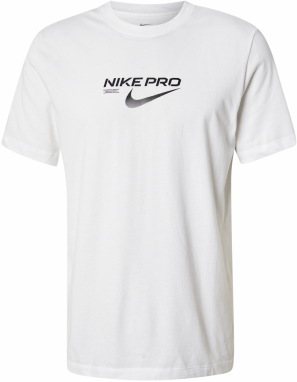 NIKE Funkčné tričko 'PRO'  čierna / biela