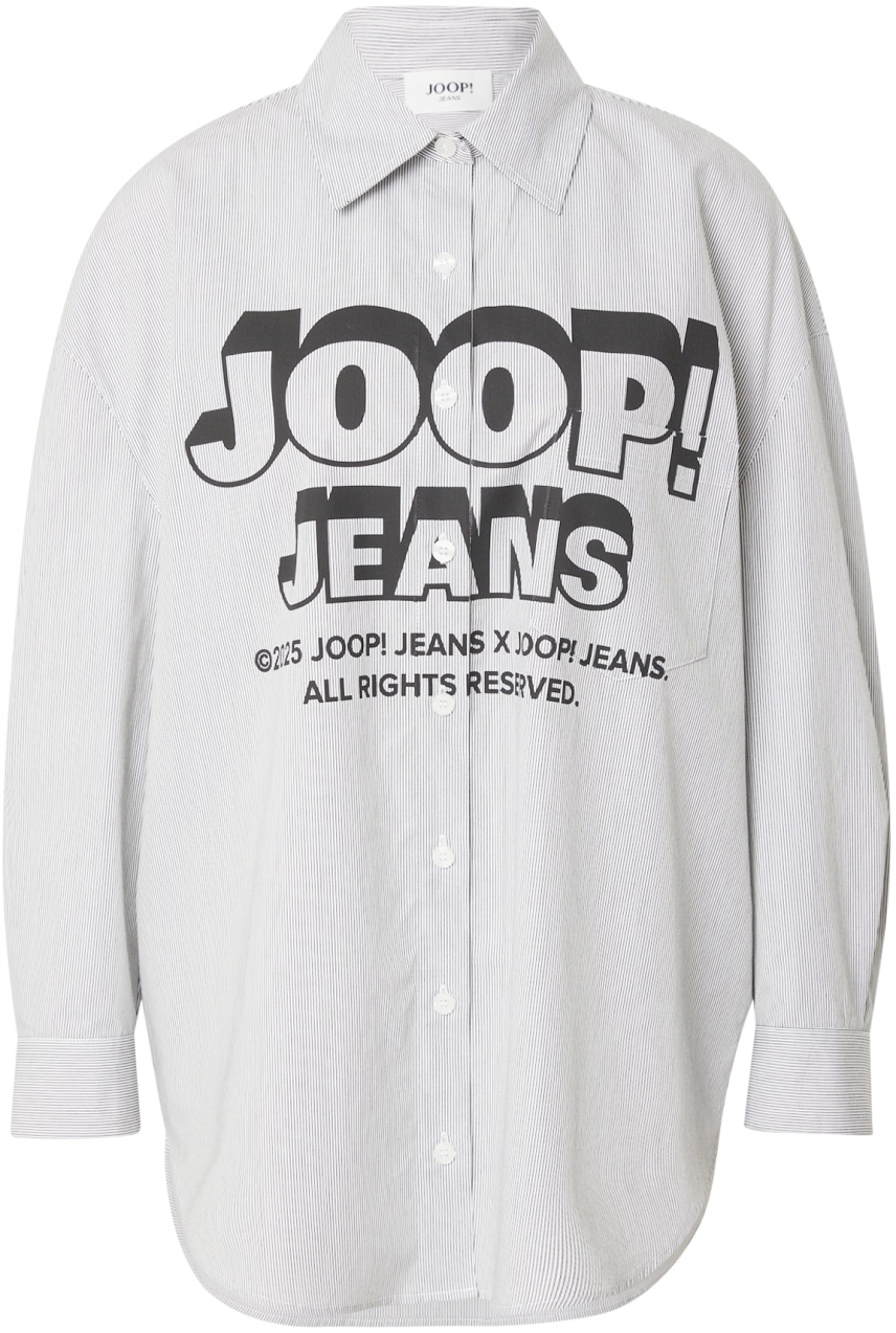 JOOP! Jeans Blúzka 'Brenda'  sivá / čierna / biela