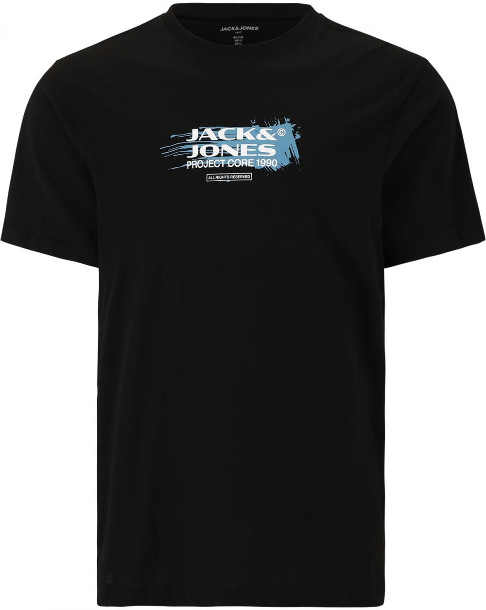 Jack & Jones Plus Tričko  svetlomodrá / čierna / biela