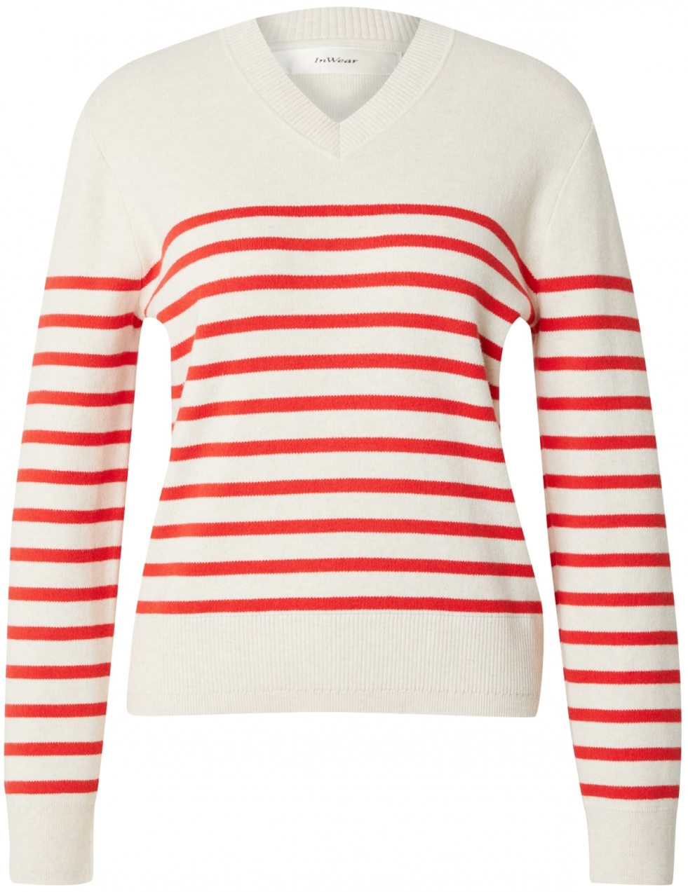 InWear Sveter 'Wallis'  svetločervená / biela