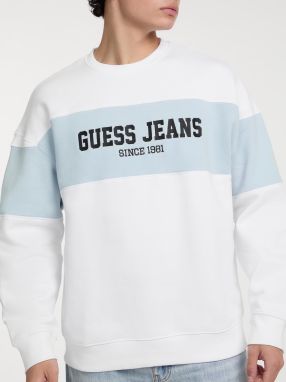 GUESS JEANS Mikina  svetlomodrá / čierna / biela