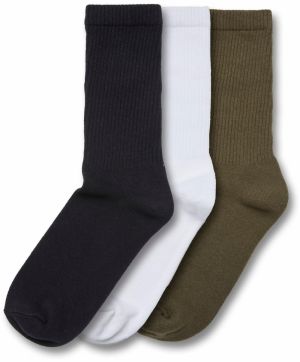 Urban Classics Ponožky  kaki / čierna / biela