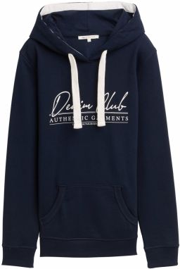 TOM TAILOR DENIM Mikina  námornícka modrá / biela