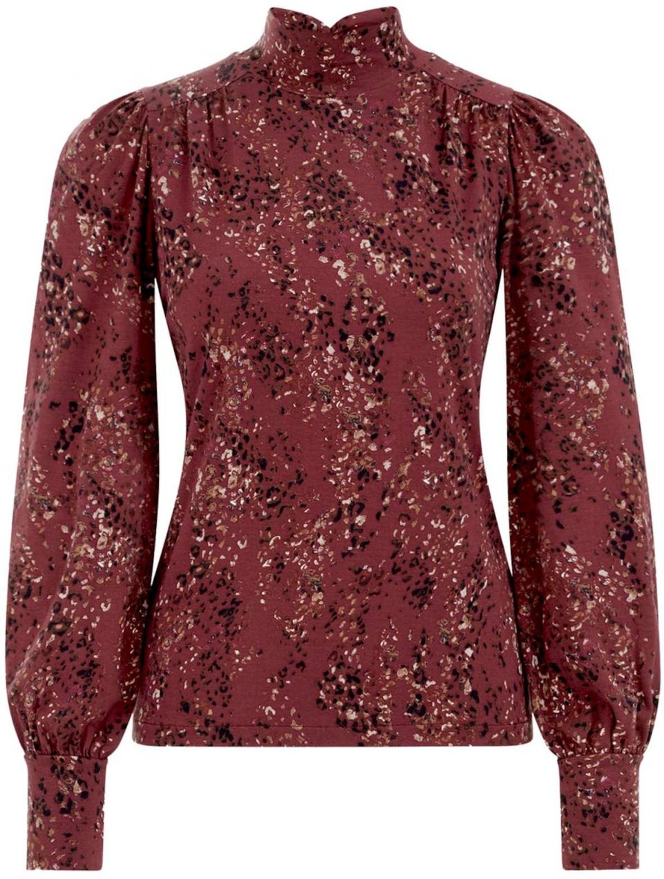 WE Fashion Tričko  koňaková / burgundská / čierna / biela