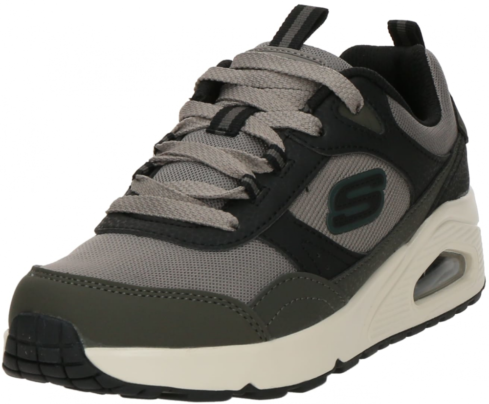 SKECHERS Tenisky 'UNO - RETRO-GROOVE'  mokka / tmavozelená / čierna