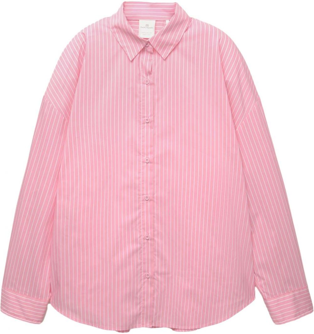Pull&Bear Blúzka  svetloružová / biela