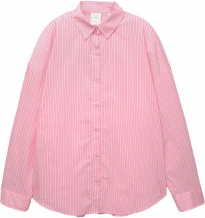 Pull&Bear Blúzka  svetloružová / biela