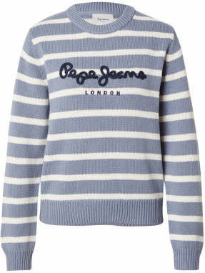 Pepe Jeans Sveter 'Caprice'  dymovo modrá / prírodná biela