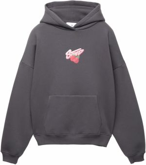 Pull&Bear Mikina 'STWD'  antracitová / zelená / ružová / brusnicová