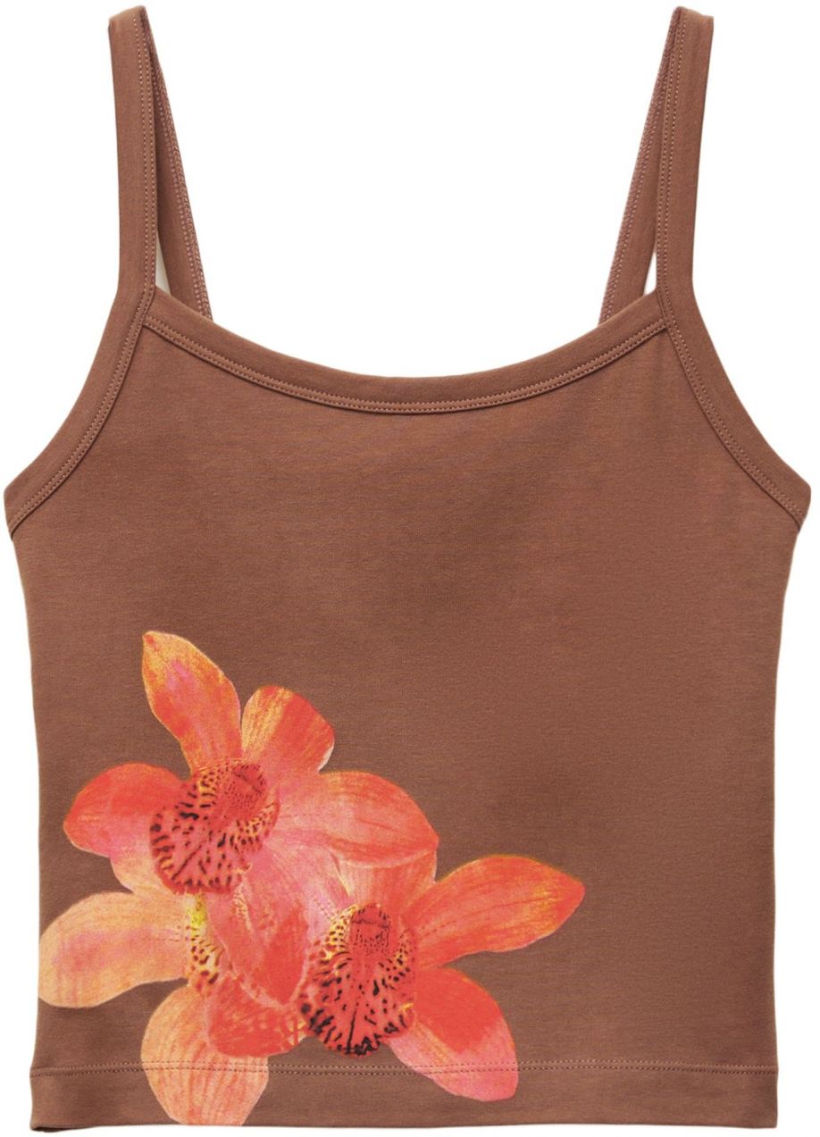 Pull&Bear Top  hnedá / oranžová / broskyňová / homárová