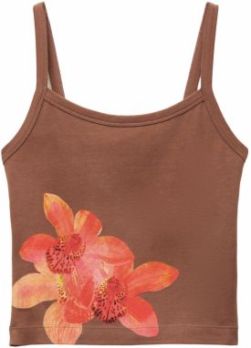 Pull&Bear Top  hnedá / oranžová / broskyňová / homárová