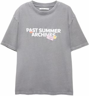Pull&Bear Tričko  modrá / sivá / červená / biela