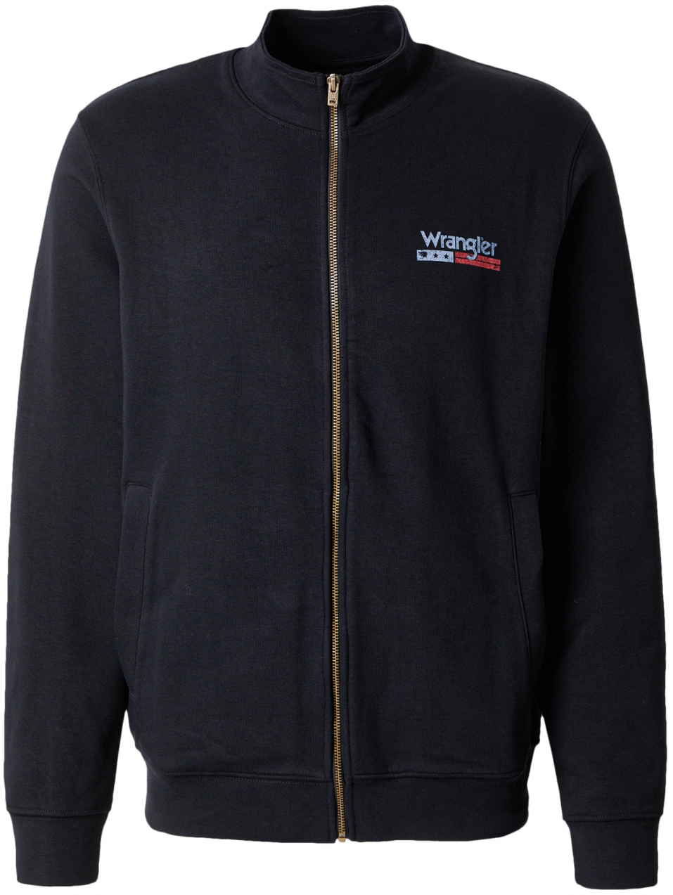 WRANGLER Tepláková bunda 'FUNNEL'  svetlomodrá / červená / čierna