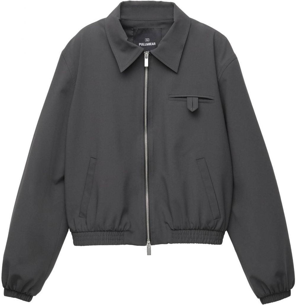 Pull&Bear Prechodná bunda  grafitová