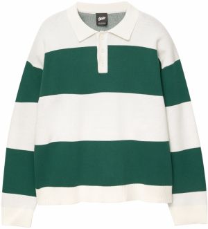 Pull&Bear Sveter 'STWD'  tmavozelená / biela