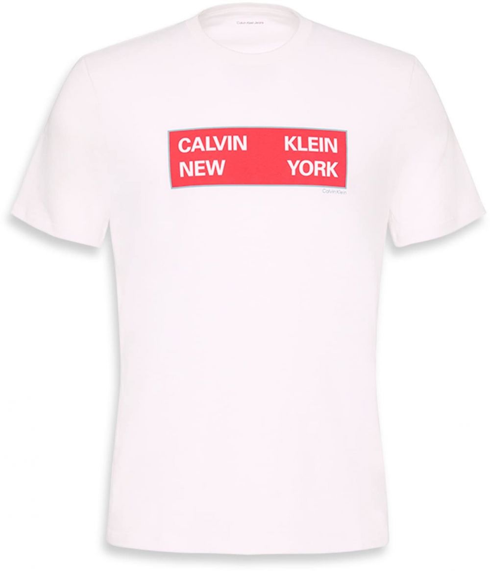 Calvin Klein Jeans Tričko  jedľová / červená / biela