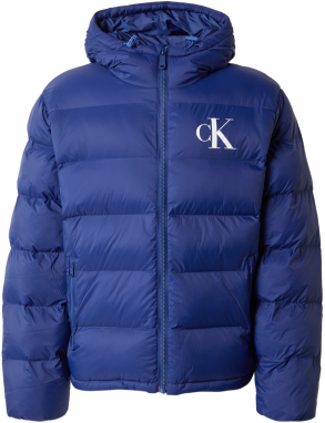Calvin Klein Jeans Zimná bunda  tmavomodrá / biela