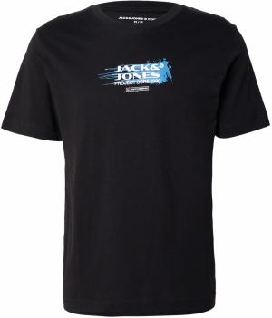 JACK & JONES Tričko  svetlomodrá / čierna / biela