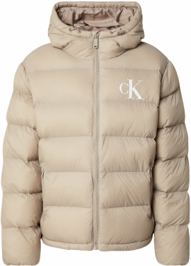 Calvin Klein Jeans Zimná bunda  kapučíno / biela