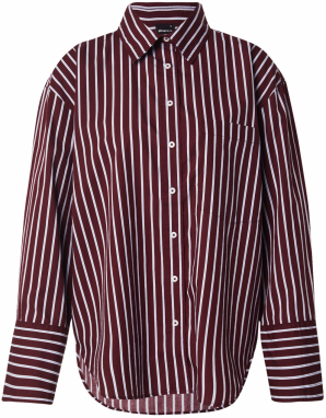 Gina Tricot Blúzka  vínovo červená / biela