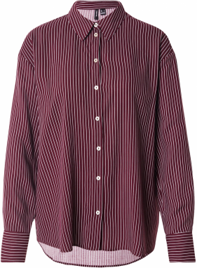 VERO MODA Blúzka 'VMALICE'  vínovo červená / biela
