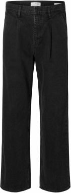 SELECTED Plisované rifle 'SLH220'  čierny denim