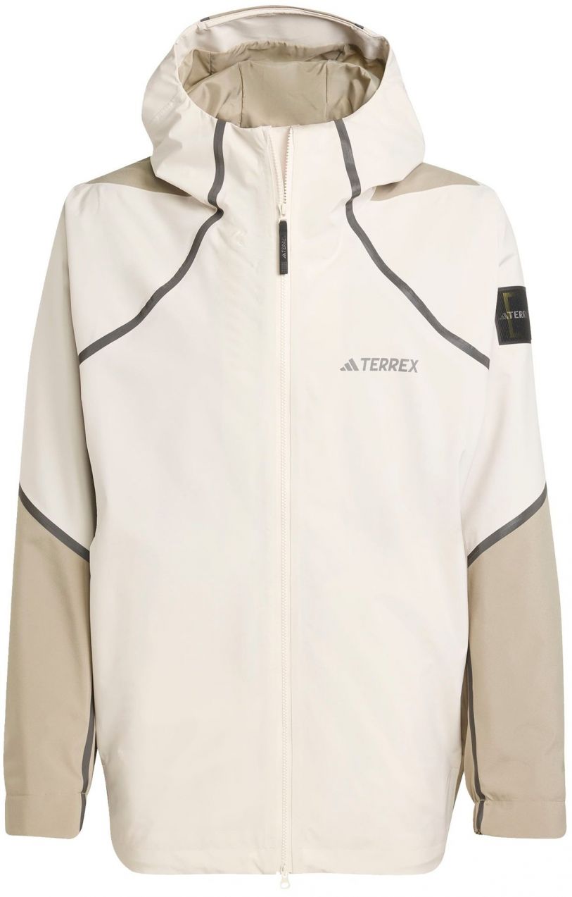 ADIDAS TERREX Outdoorová bunda 'Nat Geo'  béžová / tmavobéžová / čierna
