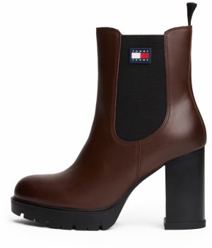 Tommy Jeans Chelsea čižmy  hnedá / čierna