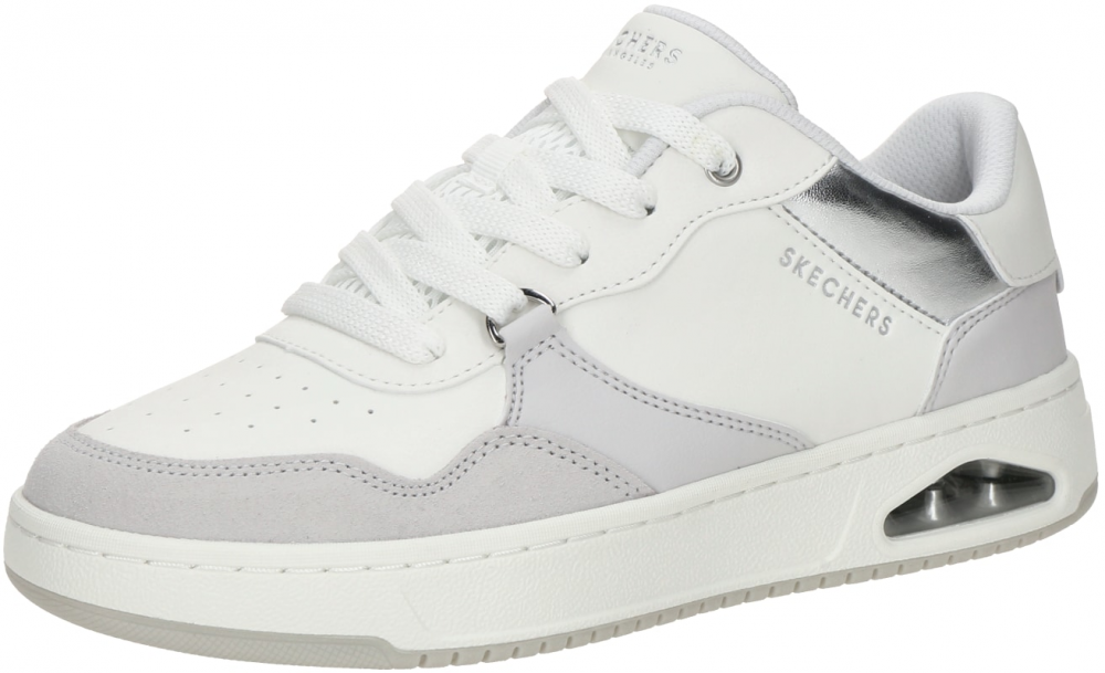 SKECHERS Nízke tenisky 'UNO'  strieborná / biela