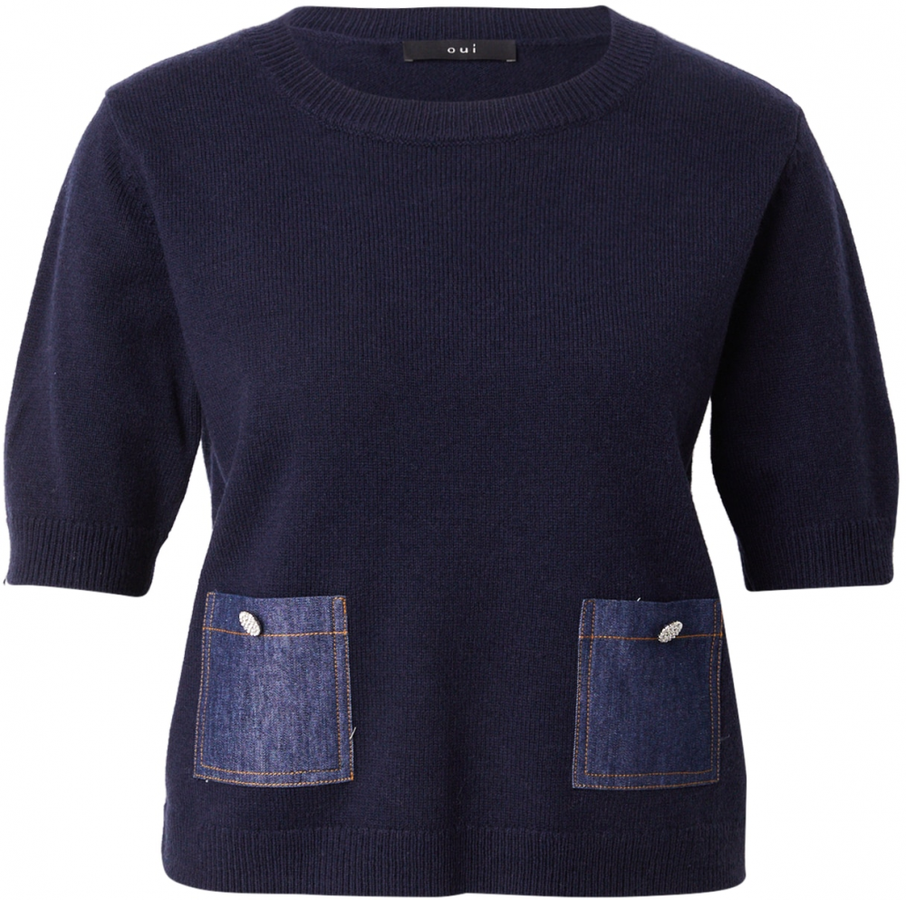 OUI Sveter  modrá denim / tmavomodrá