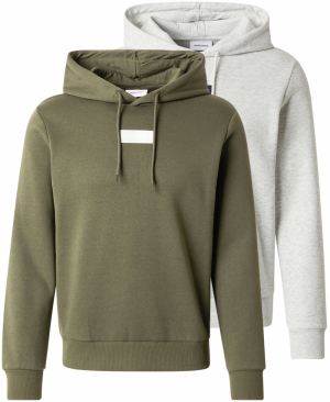 JACK & JONES Mikina 'JJPan'  tmavomodrá / tmavozelená / červená / biela melírovaná