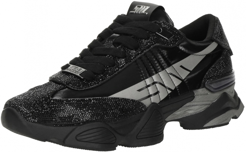 STEVE MADDEN Nízke tenisky 'Setback-R'  čierna / strieborná