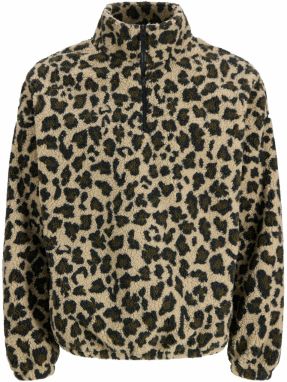 JACK & JONES Mikina 'JORCHEETAH'  svetlohnedá / sivá / antracitová