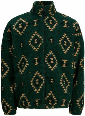JACK & JONES Flisová bunda 'JOREDDIE'  žltá / tmavozelená
