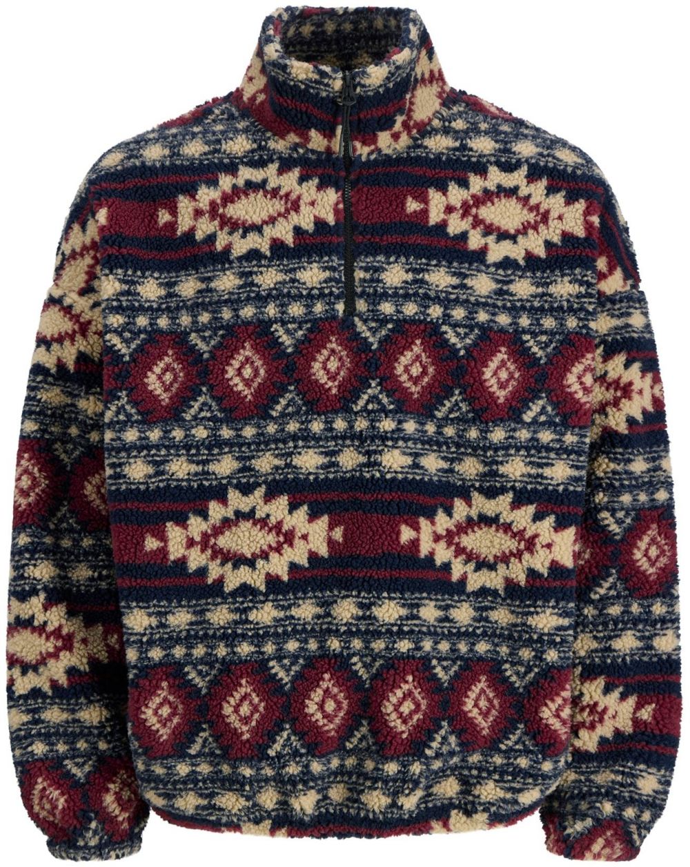 JACK & JONES Sveter 'JOREDDIE'  béžová / modrá / červená
