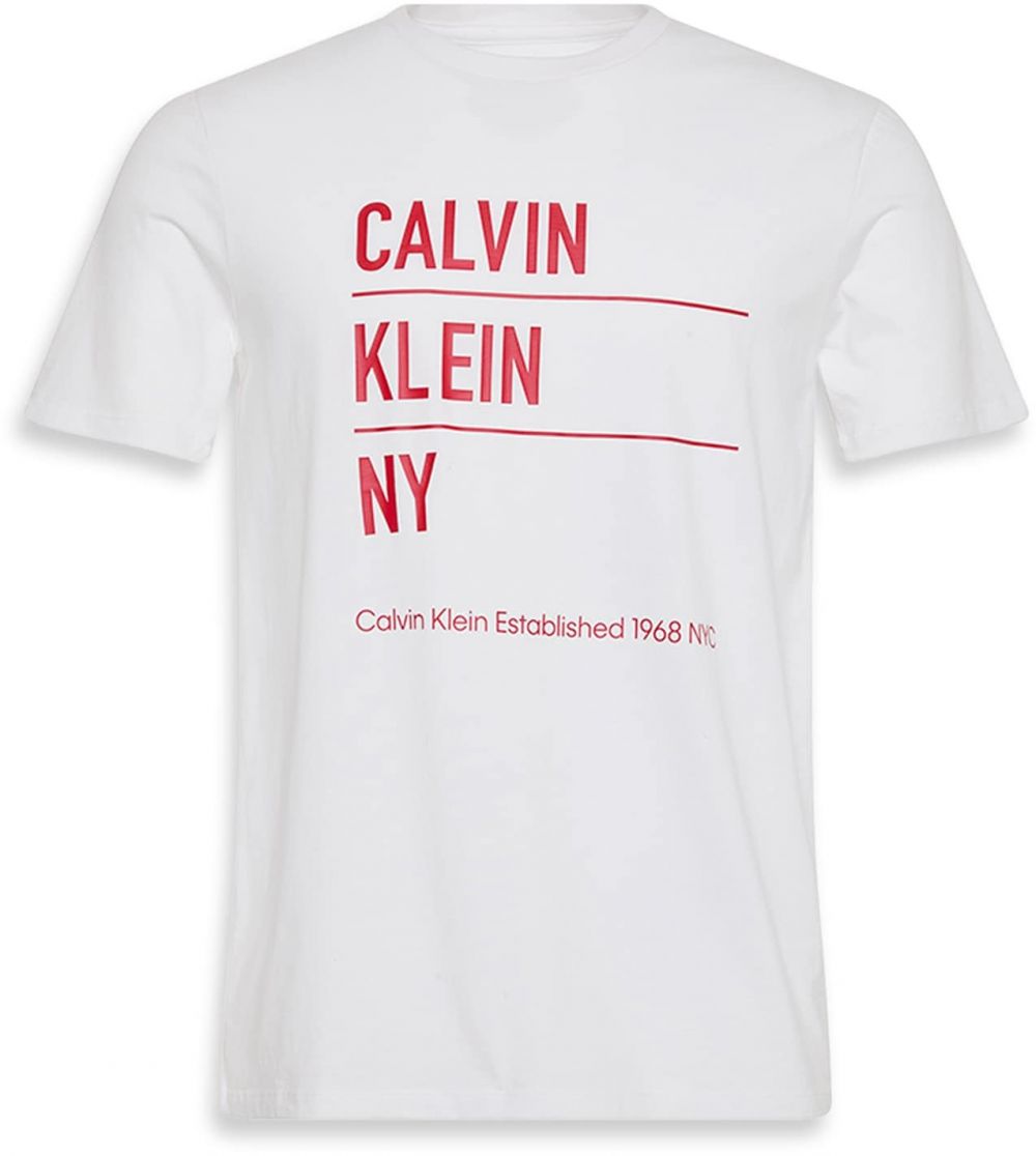 Calvin Klein Jeans Tričko  červená / biela