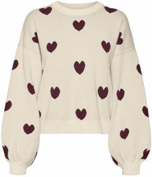 VERO MODA Sveter 'VMSOMEONE'  béžová / čierna
