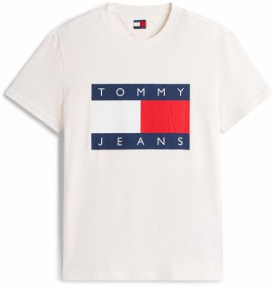 Tommy Jeans Tričko  tmavomodrá / červená / biela / šedobiela