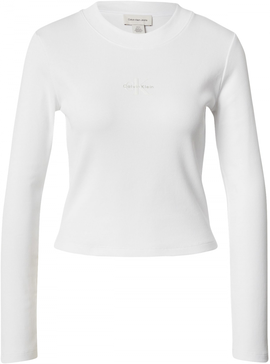 Calvin Klein Jeans Tričko  sivá / biela