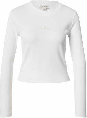 Calvin Klein Jeans Tričko  sivá / biela
