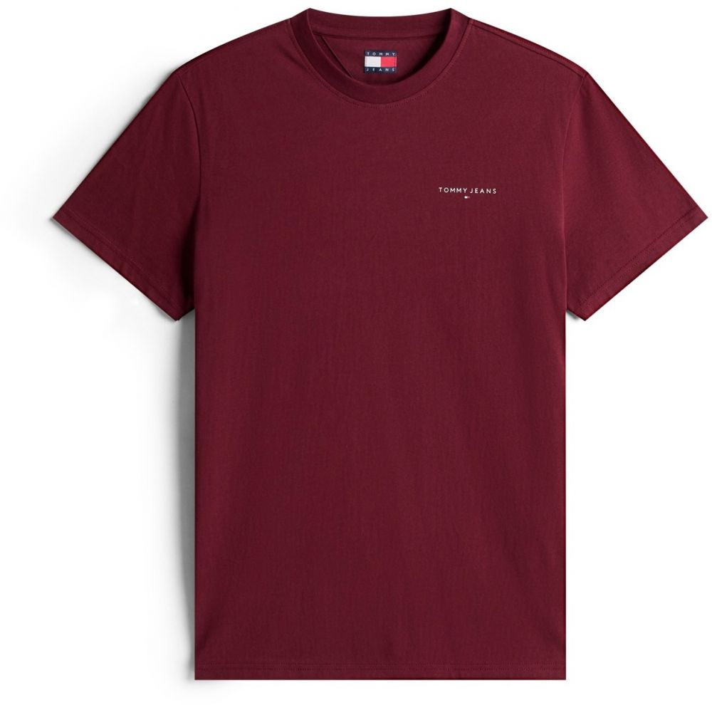 Tommy Jeans Tričko  bordová / biela