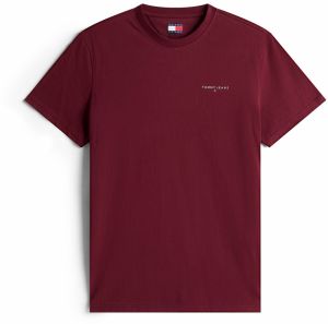 Tommy Jeans Tričko  bordová / biela