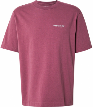 Abercrombie & Fitch Tričko  burgundská / biela