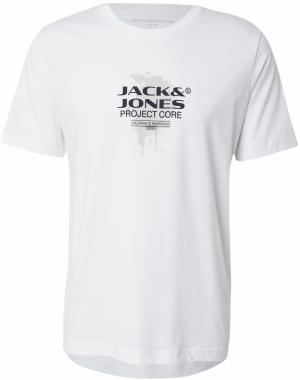 JACK & JONES Tričko  svetlosivá / čierna / biela