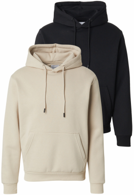 JACK & JONES Mikina 'JJEBRADLEY'  béžová / čierna