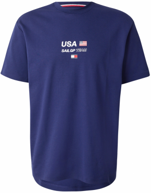 TOMMY HILFIGER Tričko  tmavomodrá / červená / biela
