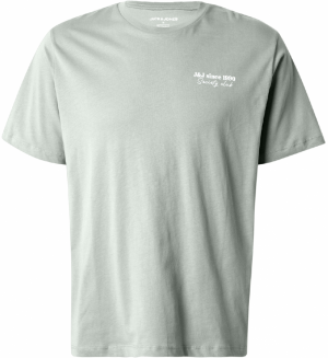 JACK & JONES Tričko 'JJNINETY'  mätová / biela